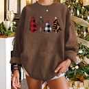 wholesale leopard plaid Christmas tree printed round neck longsleeved sweater nihaojewelrypicture11