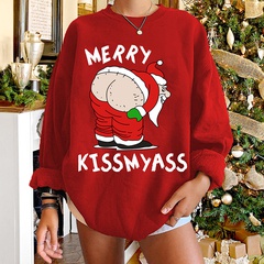 wholesale Santa Claus printed round neck long-sleeved sweater nihaojewelry