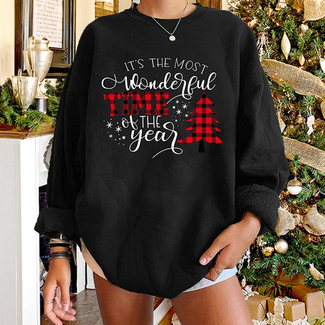 wholesale Christmas tree letter printed round neck long-sleeved sweater nihaojewelry  NHWU413139's discount tags