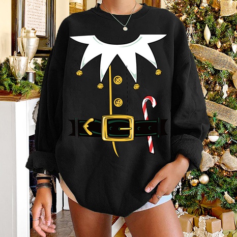 wholesale Christmas printed round neck long-sleeved sweater nihaojewelry's discount tags