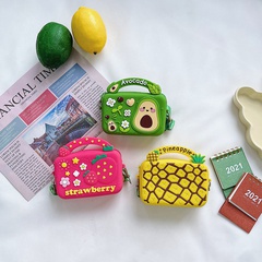 cartoon avocado children's silicone coin purse messenger bag wholesale Nihaojewelry