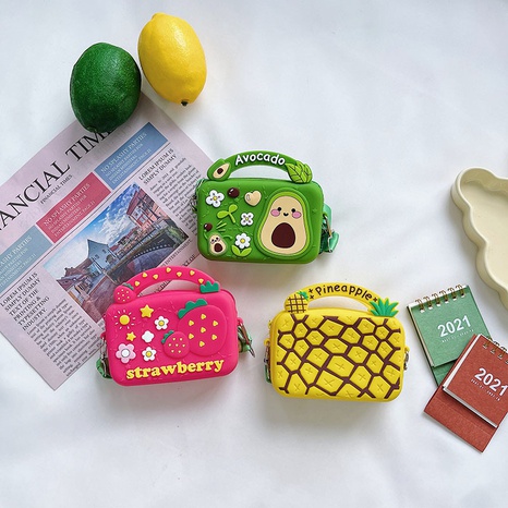 cartoon avocado children's silicone coin purse messenger bag wholesale Nihaojewelry's discount tags