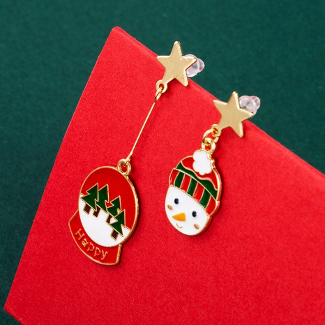 2021 New Christmas Series Holiday Gift Christmas Hat Christmas Boots Glass Ball Alloy Enamel Earrings Women's discount tags