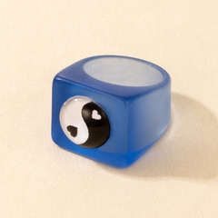 Acryl blau Tai Chi Dicker Ring Großhandel Nihaojewelry