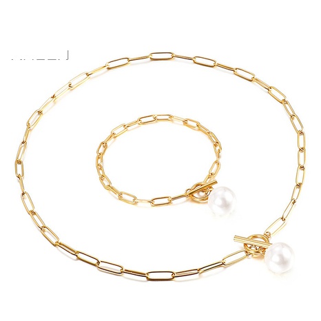 nouveau bracelet de collier de perles à chaîne carrée en acier inoxydable en gros Nihaojewelry's discount tags