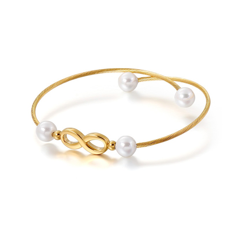 Korean stainless steel shell pearl bracelet wholesale Nihaojewelry