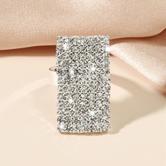 new simple alloy diamonds rectangular rhinestone ring wholesale Nihaojewelry