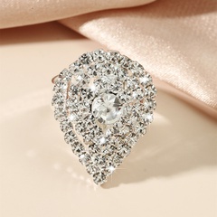 fashion full diamond drop-shaped alloy ring wholesale Nihaojewelry