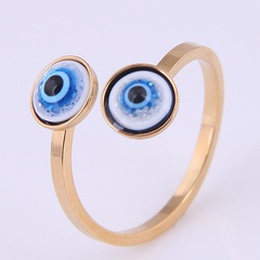 simple stainless steel devil eye opening ring wholesale Nihaojewelry