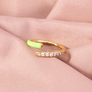 wholesale enamel porcelain fluorescent green zircon ring Nihaojewelry NHDB396552picture10