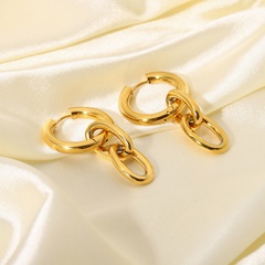 vente en gros boucles d'oreilles chaîne en or en acier inoxydable plaqué or 18 carats Nihaojewelry