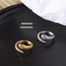European and American Fashion AllMatch Personality Ornament Titanium Steel 18K Gold Plating Rhombus Snake Ring Opening Unadjustable Femalepicture12