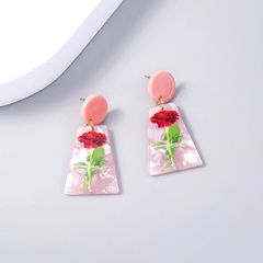 vente en gros boucles d'oreilles acryliques graffiti rose couleur mode Nihaojewelry