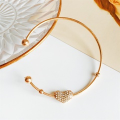 peach heart bow rhinestone korean style bracelet wholesale jewelry Nihaojewelry