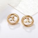 metal double circle cross twisted hollow geometric punk style earrings wholesale jewelry Nihaojewelrypicture18