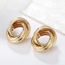 metal double circle cross twisted hollow geometric punk style earrings wholesale jewelry Nihaojewelrypicture17