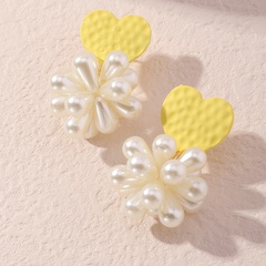 vente en gros boucles d'oreilles fleur de perle de coeur de mode Nihaojewelry