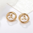 metal double circle cross twisted hollow geometric punk style earrings wholesale jewelry Nihaojewelrypicture21