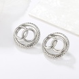 metal double circle cross twisted hollow geometric punk style earrings wholesale jewelry Nihaojewelrypicture22