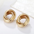 metal double circle cross twisted hollow geometric punk style earrings wholesale jewelry Nihaojewelrypicture23