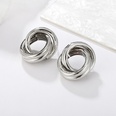 metal double circle cross twisted hollow geometric punk style earrings wholesale jewelry Nihaojewelrypicture24