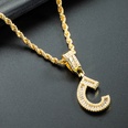 wholesale 26 pendentif lettre anglaise collier zircon plaqu or cuivre Nihaojewelrypicture42