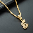 wholesale 26 pendentif lettre anglaise collier zircon plaqu or cuivre Nihaojewelrypicture44