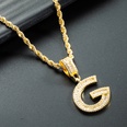 wholesale 26 pendentif lettre anglaise collier zircon plaqu or cuivre Nihaojewelrypicture46