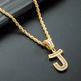 wholesale 26 pendentif lettre anglaise collier zircon plaqu or cuivre Nihaojewelrypicture49