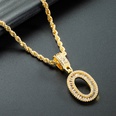 wholesale 26 pendentif lettre anglaise collier zircon plaqu or cuivre Nihaojewelrypicture54
