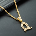 wholesale 26 pendentif lettre anglaise collier zircon plaqu or cuivre Nihaojewelrypicture56