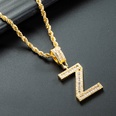 wholesale 26 pendentif lettre anglaise collier zircon plaqu or cuivre Nihaojewelrypicture65