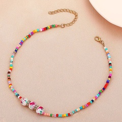 Amazon New Color Handmade Bead Necklace Europe and America Creative Ethnic Style Beaded Clavicle Chain Accessories Women