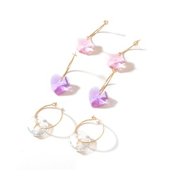 wholesale new geometric circle heart transparent resin earrings set Nihaojewelry