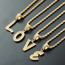 wholesale 26 pendentif lettre anglaise collier zircon plaqu or cuivre Nihaojewelrypicture36