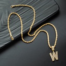 wholesale 26 pendentif lettre anglaise collier zircon plaqu or cuivre Nihaojewelrypicture38
