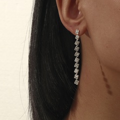 boucles d'oreilles longues glands zircon losange de mode en gros Nihaojewelry