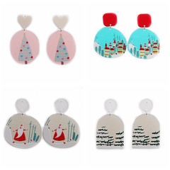 Acrylic Christmas Heart Geometric Earrings wholesale jewelry Nihaojewelry