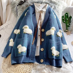 Vente en gros pull cardigan tricoté à motif d'agneau nihaojewelry