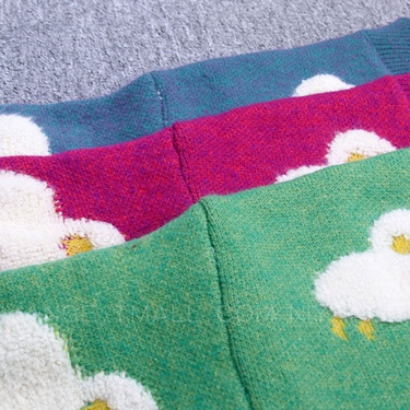 cartoon lamb pattern knitted cardigan sweater—6