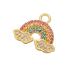 Rainbow Bridge Horn Moon Micro-inlaid Colored Diamond Pendent Wholesale Nihaojewelry