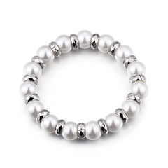 Europäischer und amerikanischer Trend einfaches weißes türkis farbenes Perlen armband Persönlichkeit trend ige Damen elastische Seil armbänder Großhandel
