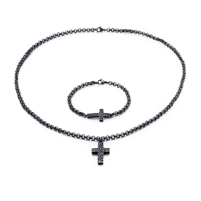 Bijoux Fantaisie Parures Bijoux | Nouveau Bracelet Collier Pendentif Croix En Acier Inoxydable En Gros Nihaojewelry - RP16031