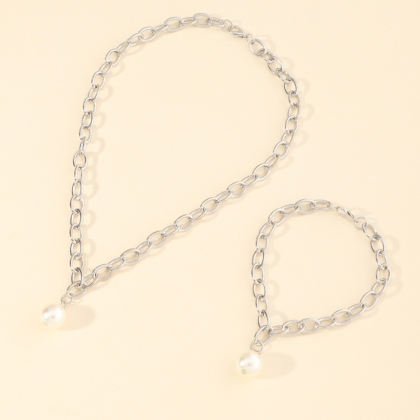 Bijoux Fantaisie Parures Bijoux | Collier Pendentif Perle Simple Ensemble De Bracelets En Gros Nihaojewelry - UY07734