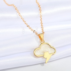 Europe and America Cross Border New Accessories Personalized Cloud Lightning Necklace Creative Solid Irregular Pendants Clavicle Chain