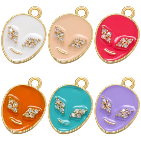 Micro-inlaid zircon drop oil color alien pendant wholesale Nihaojewelry's discount tags