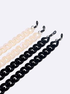 Amazon Popular 2-Piece Set Eyeglasses Chain Acrylic Black Double Beige Independent Packaging Glasses Cord