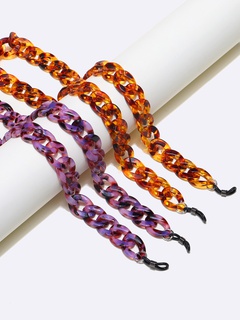 Vintage Two-piece Acrylic Leopard Print Purple Glasses Chain Wholesale Nihaojewelry
