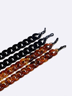 Amazon Popular 2-Piece Set Eyeglasses Chain Acrylic Black Amber Independent Packaging Glasses Cord