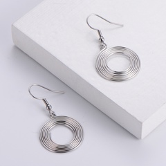 retro round spring stainless steel earrings wholesale Nihaojewelry
